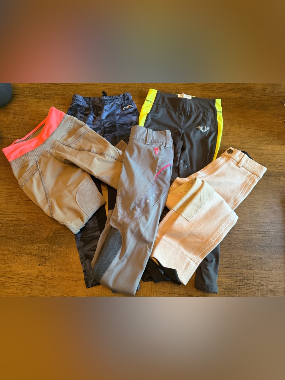 Five pair of children’s riding breeches sizes XS - S